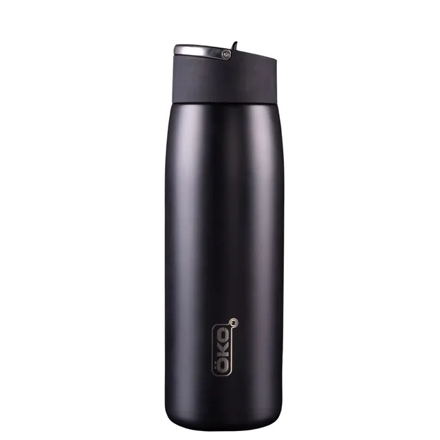 ÖKO ÖKO DUO gourde filtrante isotherme métal noir blanc