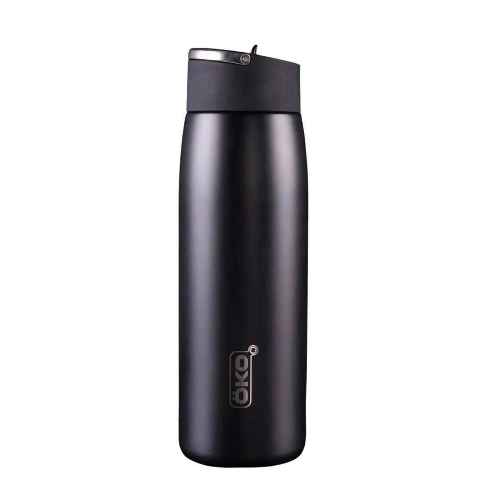 ÖKO ÖKO DUO gourde filtrante isotherme métal noir blanc