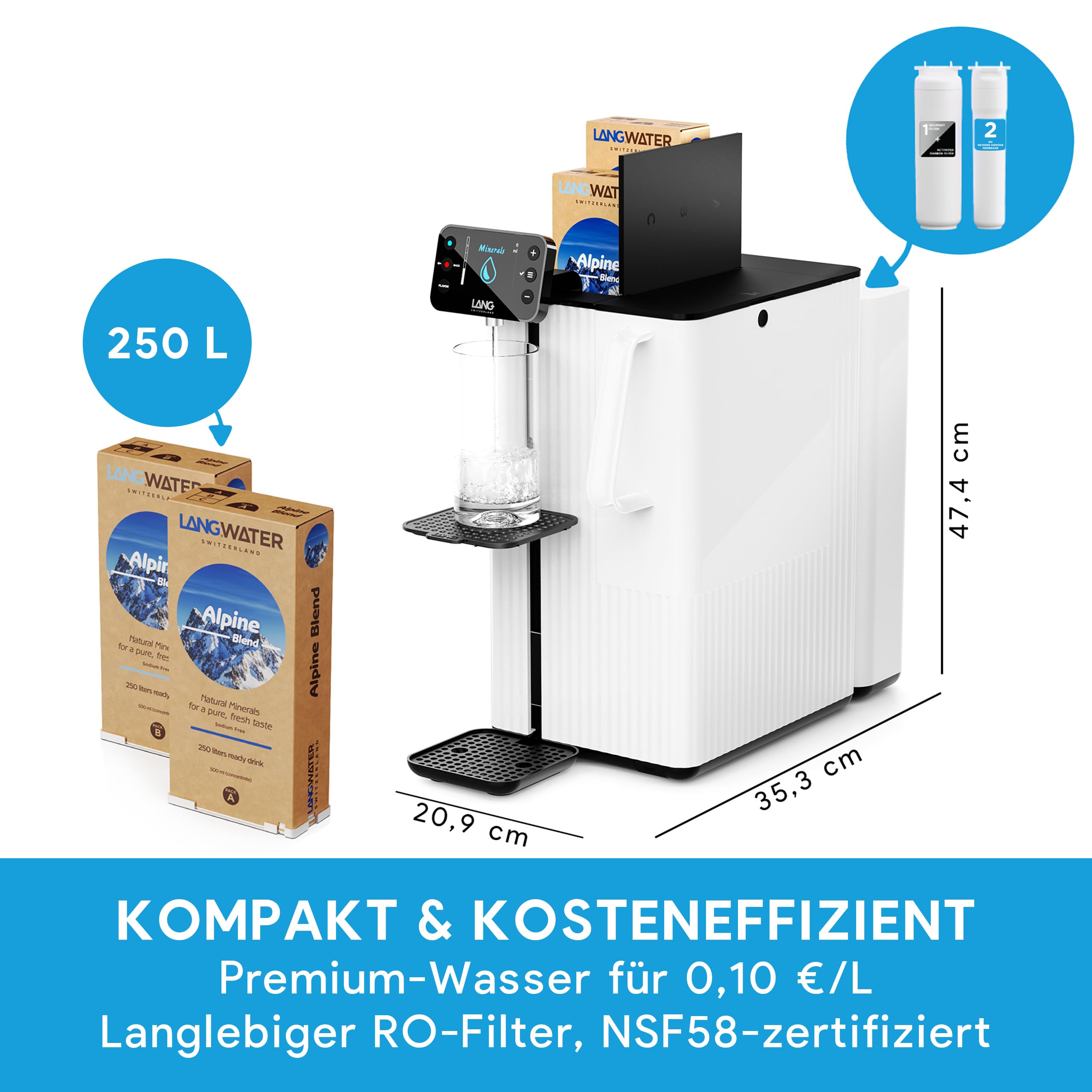 Lang Starter Kits TheWell2 osmoseur eau blanc minéraux UV