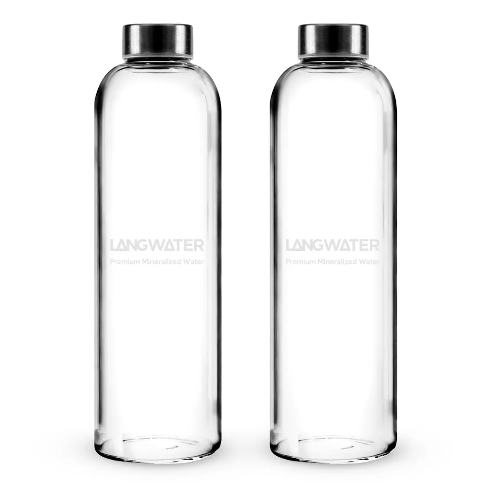 Lang Accessories lot 2 bouteilles verre 1 L bouchon métal borosilicate
