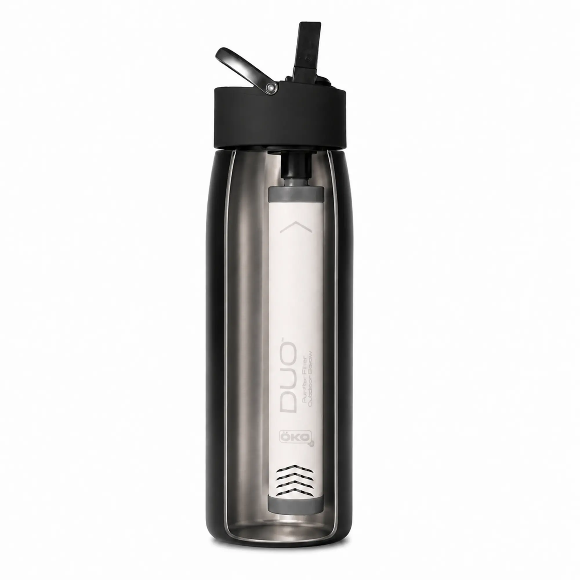 ÖKO DUO Gourde filtrante isotherme Noir pack 2 + kits