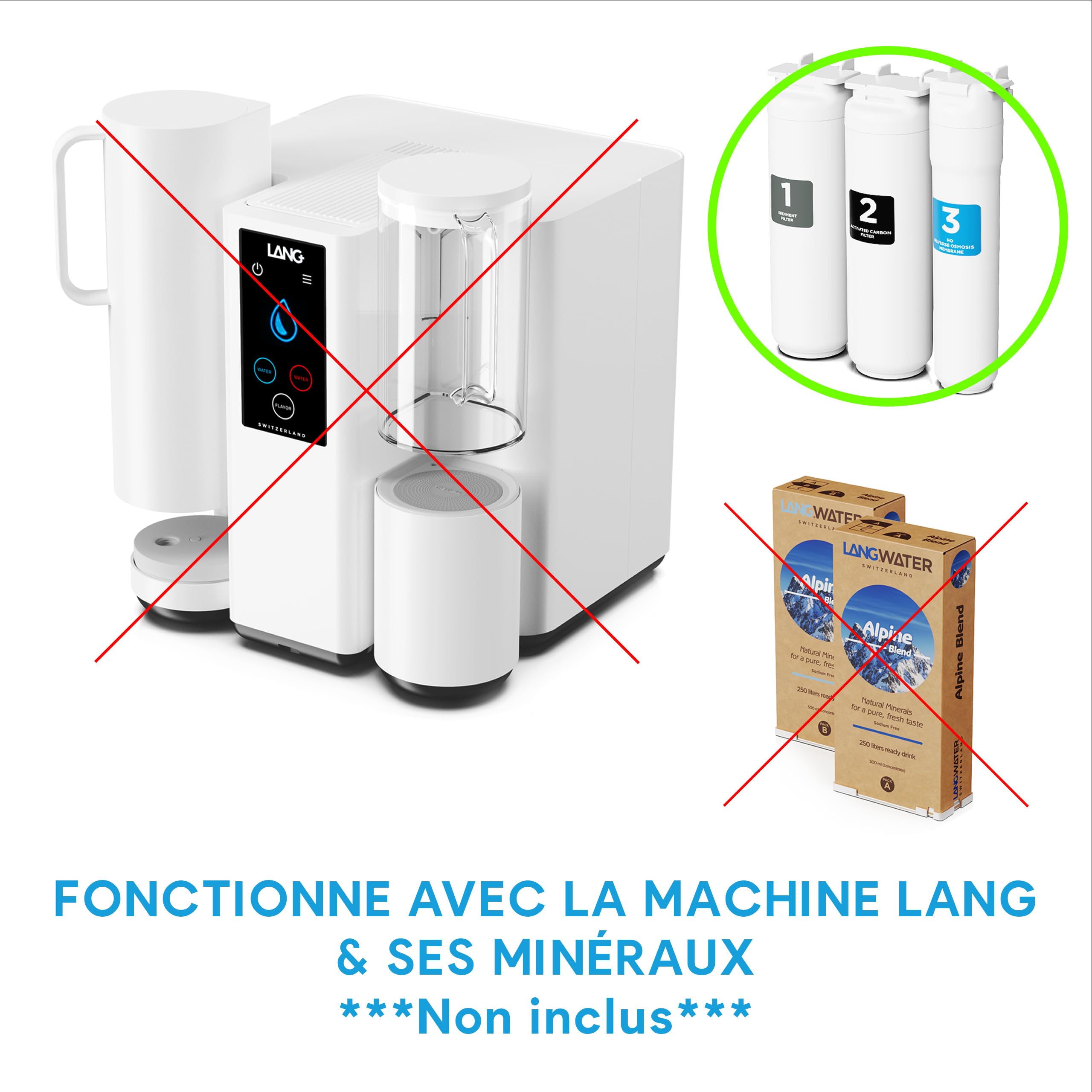 Lang Filters The Well set 3 cartouches osmoseur sédiment charbon