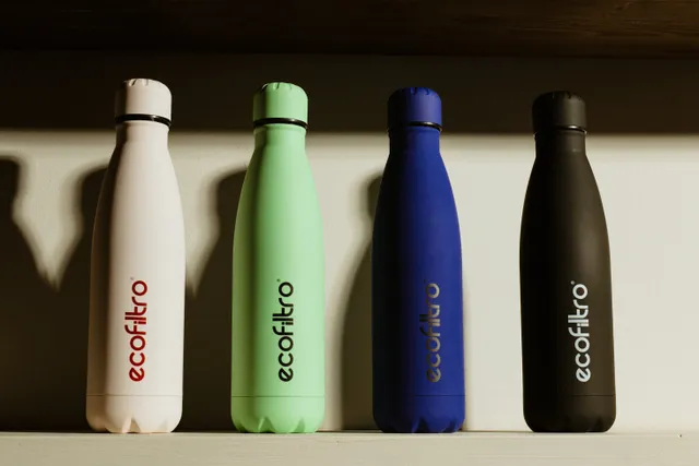 Ecofiltro Bouteille isotherme 500 mL gourde inox Noir