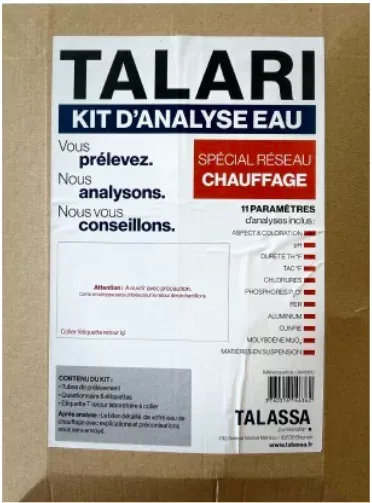 TALASSA Équipement de chaufferie Kit analyse eau de chauffage