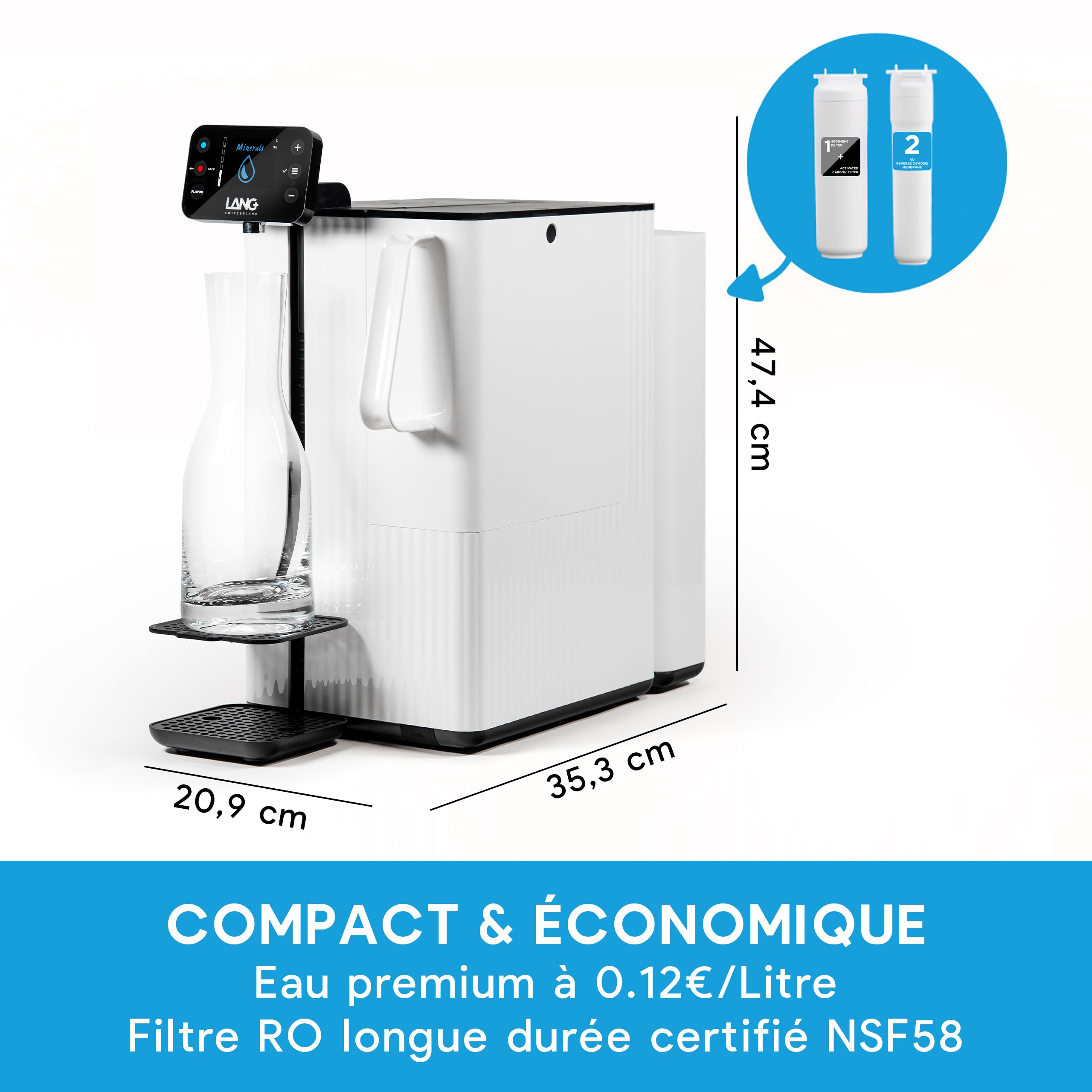 Lang Starter Kits TheWell 2 purificateur osmoseur bleu minéraux