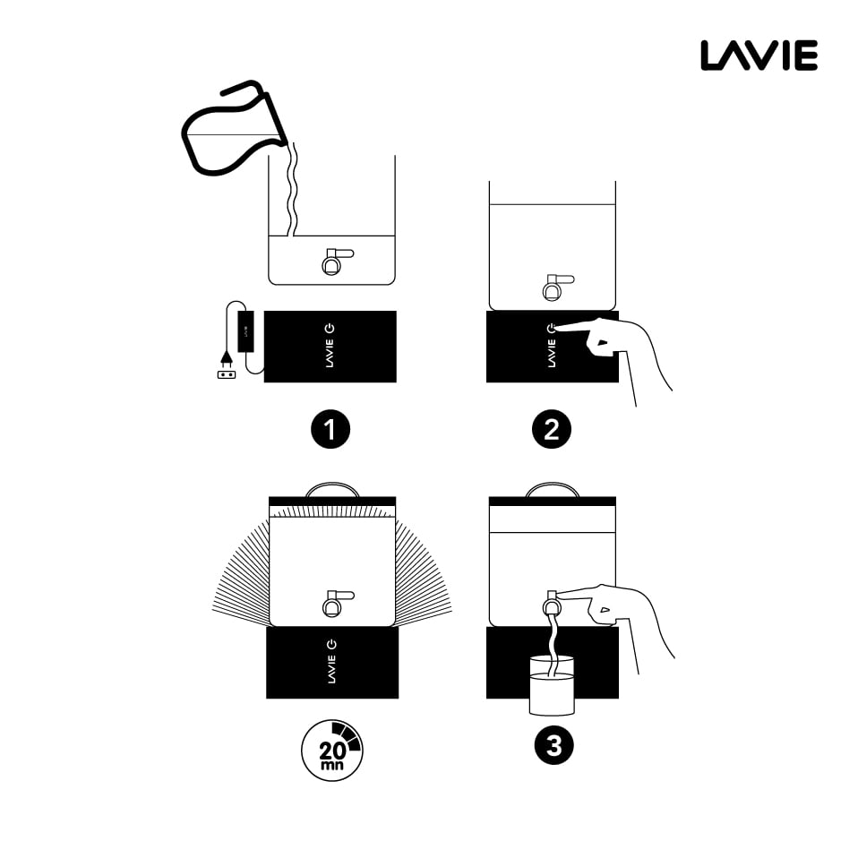 LaVie Lafontaine purificateur eau UVA 5 L goût neutre